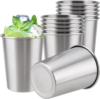 Image de Solidchoice - Ensemble de 12 gobelets en acier inoxydable (304)
