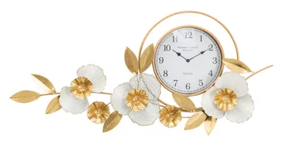 Produktbild von Mauro Ferretti Wanduhr flow 92,5x8x45,5 cm gold weiß