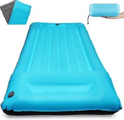 Image de Tapis de sol autogonflant Unyqoos® pour camping, avec pompe à pied – Matelas de couchage pour tente et activités de plein air