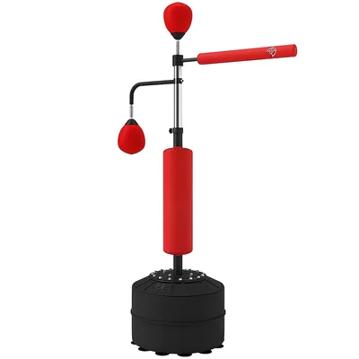 Produktbild von Boxsack freistehend 4-in-1 – 160–230 cm höhenverstellbar, Speedbälle, Rot