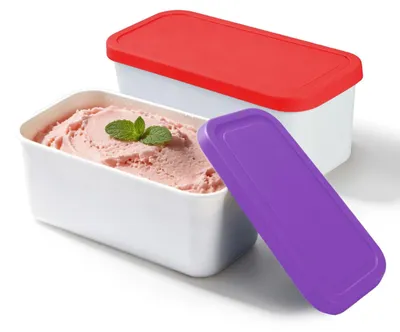 Image de Solidchoice - Ensemble de 2 boîtes à glace avec couvercle en silicone
