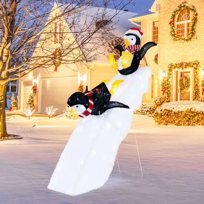 Produktbild von Weihnachts-Pinguin-Rutsche, 130 LEDs, 120 cm