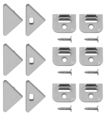 Produktbild von Brollux Profi LED Profil V24 - Montageset 12 Teilig Montageclips und Abdeckkapen