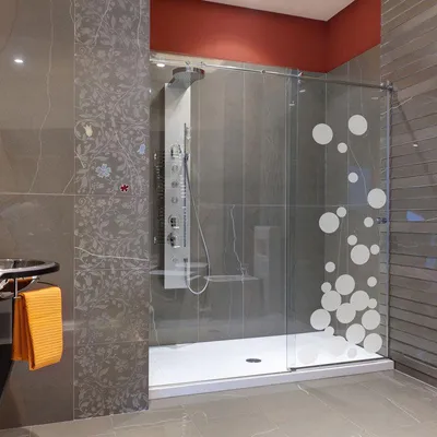 Image de Autocollant pour paroi de douche, petites bulles de savon, 95 x 35 cm