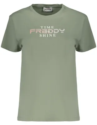Obrázok produktu pre Zelené dámske tričko s krátkym rukávom, okrúhlym výstrihom a logom