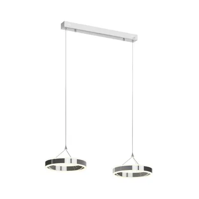 Produktbild von Lucande LED-Pendellampe Lyani, 85 cm, 2-flg., chrom, dimmbar