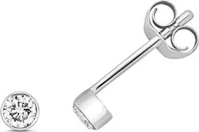 Produktbild von Funkelndes Feuer Klassische 9 Karat (375) Weißgold Diamant Paar Ohrstecker Brillant-Schliff 0.16 Karat H - I1 - 3mm*3mm; TRS28002