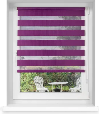 Produktbild von Victoria M. Klemmfix Doppelrollo / Duo Rollo, 70 x 230 cm, aubergine Verdunkelungsrollo mit zwei Stofflagen, ohne Bohren, pflegeleicht