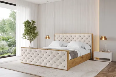 Produktbild von ALTDECOR Polsterbett mit Bettkasten - ENZO3-Z - 160x200 Beige Casablanca- Bett mit Kopfteil und Fußteil, Boxbett ohne Matratze, Doppelbett mit Stauraum