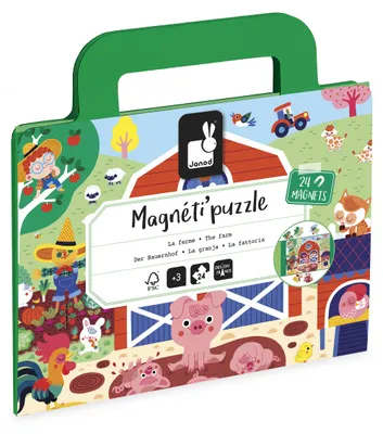 Zdjęcie produktu dla Janod Magnetipuzzle – Farma, 24 elementy