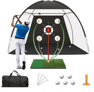Image de Filet d'entraînement de golf avec plusieurs cibles et 5 balles d'entraînement