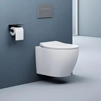 Produktbild von doporro Hänge-WC Weiß Wand-WC Toilette mit Soft-Close Spülrandloses aus Keramik Hänge-Toilette Aachen126