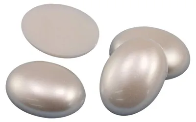Perlen-Oval-Cabochons 40x30mm, 4 Stück, Acryl