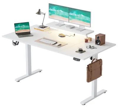 Höhenverstellbarer Schreibtisch 160x80 cm mit LED und USB