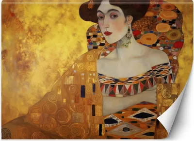 Produktbild von Vlies fototapete Goldenes Bildnis einer Frau - G. Klimt 450x315 cm Feeby Gold inkl. Kleber einfache Montage