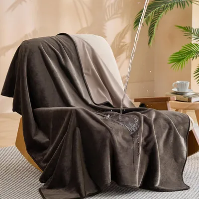 Image de Couverture imperméable pour chien, dimensions 127x152 cm, double face en polaire/flanelle, couleur marron