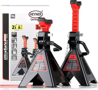 Zdjęcie produktu dla 2-częściowy zestaw kozłów Heyner UltraSafe Pro z kozłem zębatkowym 2000kg 2t