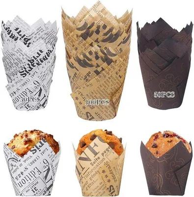 Produktbild von Famanu Muffinförmchen Tulpenstil - 200 Stück