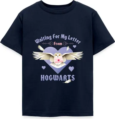 Produktbild von Spreadshirt Harry Potter Hedwig Spruch Brief Aus Hogwarts Kinder T-Shirt, 122/128 (7-8 Jahre), Navy