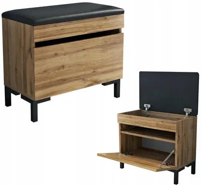 Zdjęcie produktu dla Szafka na buty z Siedziskiem 60cm 60 dąb wotan na nóżkach