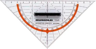 Produktbild von Geometrie-Dreieck 16cm Acryl mit abnehmbaren Griff Packung mit 10 Stück