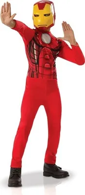 Produktbild von Iron Man Kostüm Maske + Jumpsuit Rubies Kinder Jungen Avengers Rubies