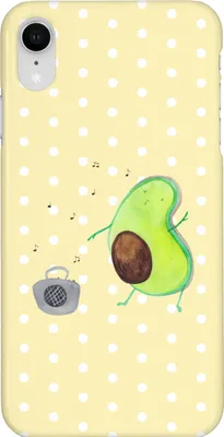 Produktbild von Mr. & Mrs. Panda Iphone XR Handyhülle Avocado Tanzen - Gelb Pastell - Geschenk, Party, Singen, Premium Kunststoff, Fröhlich, Handy Case, Musik