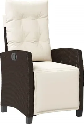 Produktbild von vidaXL Gartensessel mit Fußteil Verstellbar Braun Poly Rattan