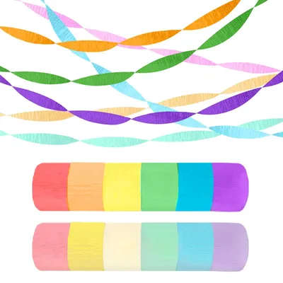 12 Rollen Krepppapier Luftschlangen bunt
