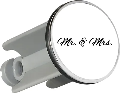 Produktbild von Huuraa Waschbeckenstöpsel Mr. & Mrs. Schriftzug 4cm höhenverstellbar Abflussstopfen Geschenkidee