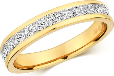 Produktbild von Funkelndes Feuer 18 Karat (750) Gold Halb Eternity Diamant Damenring Brillant-Schliff 0.50 Karat H - I1 I2, 50 (15.9); TRS3217918KYRSK