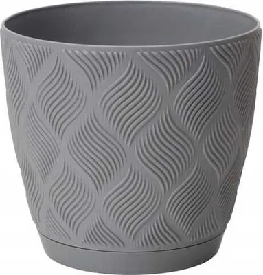 Imagen del producto de Macetas Platin de 13,7 x 14,8 cm, fabricadas en plástico ecológico, con platillo "Flow Petit"
