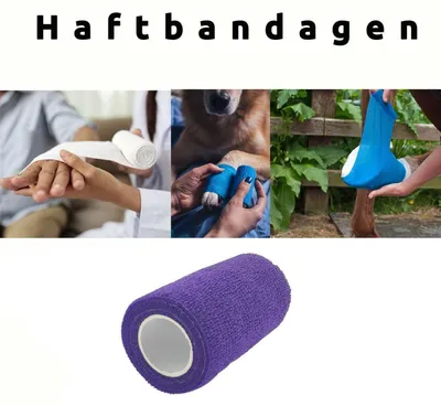 Produktbild von 12x Elastische Haftbandage Fixierbinde VIOLETT 100mm x 4500mm – Selbsthaftend für vielseitigen Einsatz