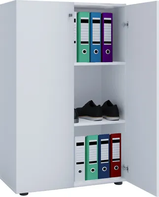 Produktbild von VCM Büroschrank mit 3 Fächern | moderner Aktenschrank mit Drehtüren | Maße ca. B. 70 x H. 110 x T. 40 cm – Lona 3-Fach