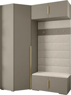 Produktbild von MEBLE KRYSPOL Inova 1 Möbelset Garderobe, 236,7x181,7x47cm - Kaschmir, Manila 02, Gold