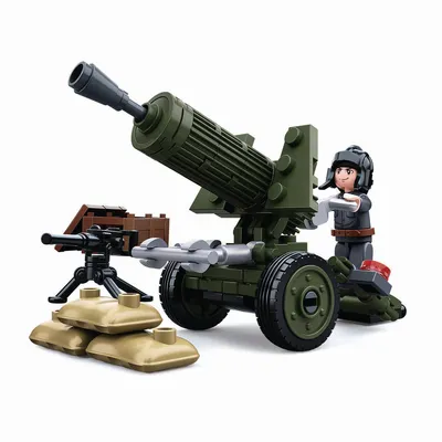 Produktbild von Sluban SL07122, WWII - Mini-Bauset Flak (88 Teile) [M38-B0678A], Spielset, Klemmbausteine, Soldaten mit Spielfigur, Army WWII, 4 Jahre, bunt