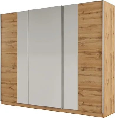 Produktbild von Furniture24 Kleiderschrank Praga 250 Schwebetürenschrank 4 Kleiderstangen Spiegel Schrank Schiebtür, 250 cm breit