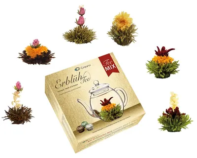 Produktbild von Creano Mixed 6er Box ErblühTee Schwarzer/Weißer und Grüner Tee, Teemischung/Tee mit Aroma, Box