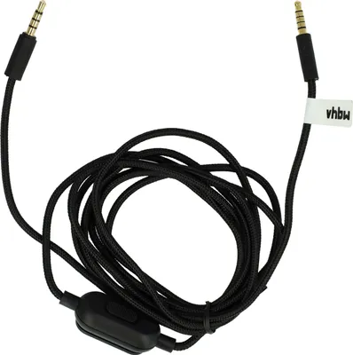 Produktbild von vhbw Audio AUX Kabel kompatibel mit Logitech G Pro X, G233, G Pro, G433 Kopfhörer - Audiokabel 3,5mm Klinkenstecker, 200 cm Schwarz