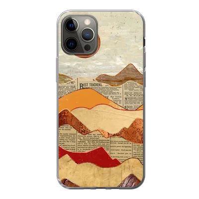 Produktbild von MuchoWow® Handyhülle Schutzhülle Hülle für iPhone 12 Pro Vintage - Zeitung - Marmor Silikon Softcase Handy Hülle - Abdeckung
