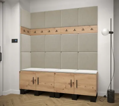 Obrázek produktu pro Předsíňová sestava RUMIE 12 - dub artisan, béžové panely