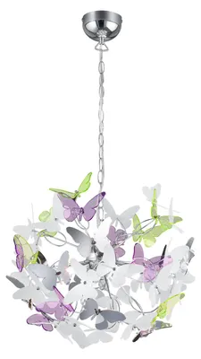Immagine prodotto di Lampada a sospensione giocosa Ø50cm con farfalle colorate in vetro acrilico per tavolo da pranzo