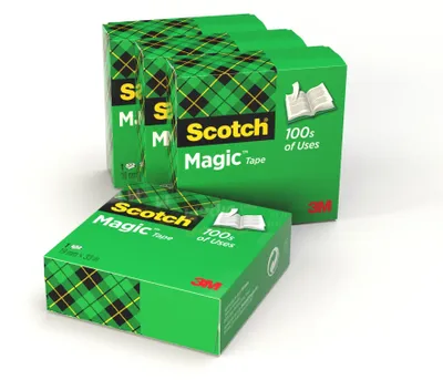 Produktbild von Scotch Magic Klebeband 4 Rollen, Unsichtbar & Beschreibbar, 19 mm x 33 m