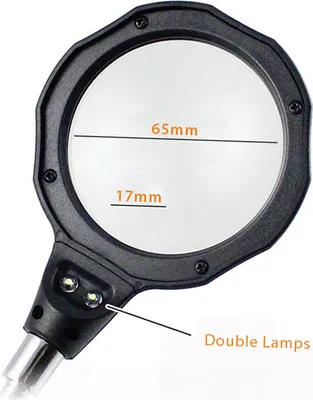 Imagen del producto de Soporte de mesa de 3,5 x 12 cm, pinza tipo "aligátor", lámpara de aumento LED, soldador, soporte para joyería, lupa, lámpara de escritorio ajustable, color