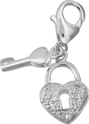 Image de SilberDream Charm pendentif coeur serrure zirconium 925 argent véritable FC234W