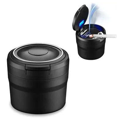 Produktbild von Auto-Aschenbecher Ascher - Mit Deckel und LED-Licht - Schwarz - Für das Auto