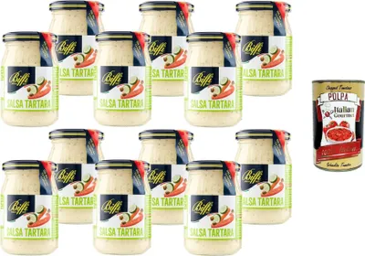Produktbild von Biffi - Salsa Tartara - Multipack - Tartarsauce - Multipack - 12 Gläser à 180 g + Italian Gourmet polpa 400g