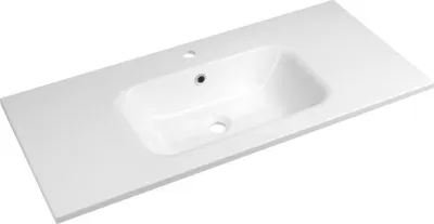 Obrázok produktu pre Umývadlo z liateho mramoru SIDRA 101x46cm, biele