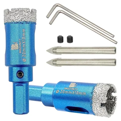 Productafbeelding van Diamantboortechniek met centreerboor, 2 stuks, 20 mm, geschikt voor tegels, keramiek, steen, graniet en marmer