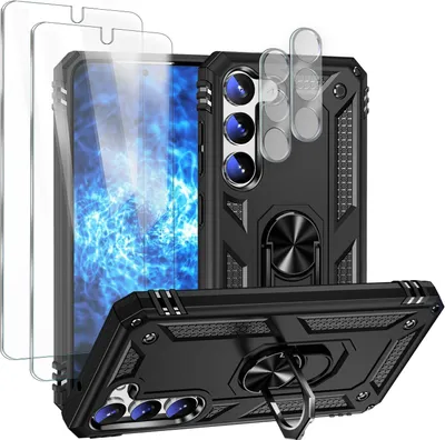 Produktbild von Military Ring Hülle für Samsung Galaxy S23 Plus, Display-/ Kameraschutz Schwarz